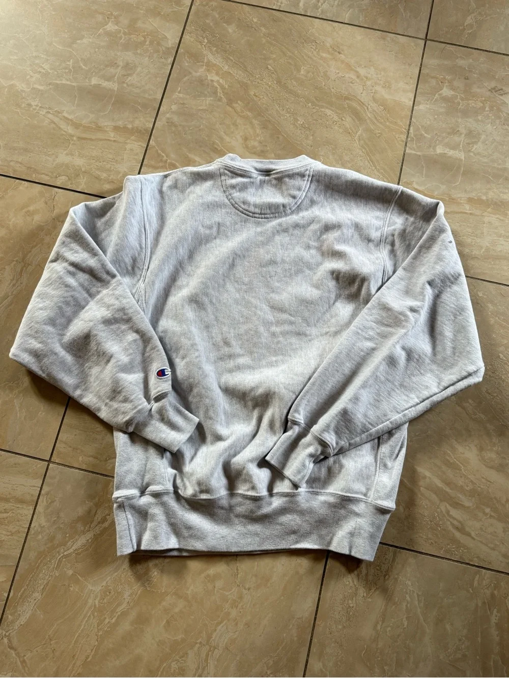 Champion Gray James Madison University Crewneck Sweatshirt - Purple Logo